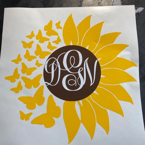 Sunflower/Butterly Combo Monogrammed - Picture 1 of 3